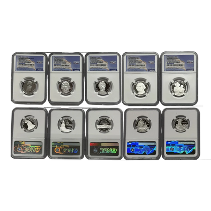 2026-S Dual Date Silver Proof Quarter 5 pc Set - NGC PF70 FDOI 250th Anniversary Label - CoinsTV