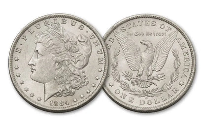 1883–1884-O Morgan Silver Dollars $5 - State of Louisiana Baby Bond - 3 pc Set BU - CoinsTV