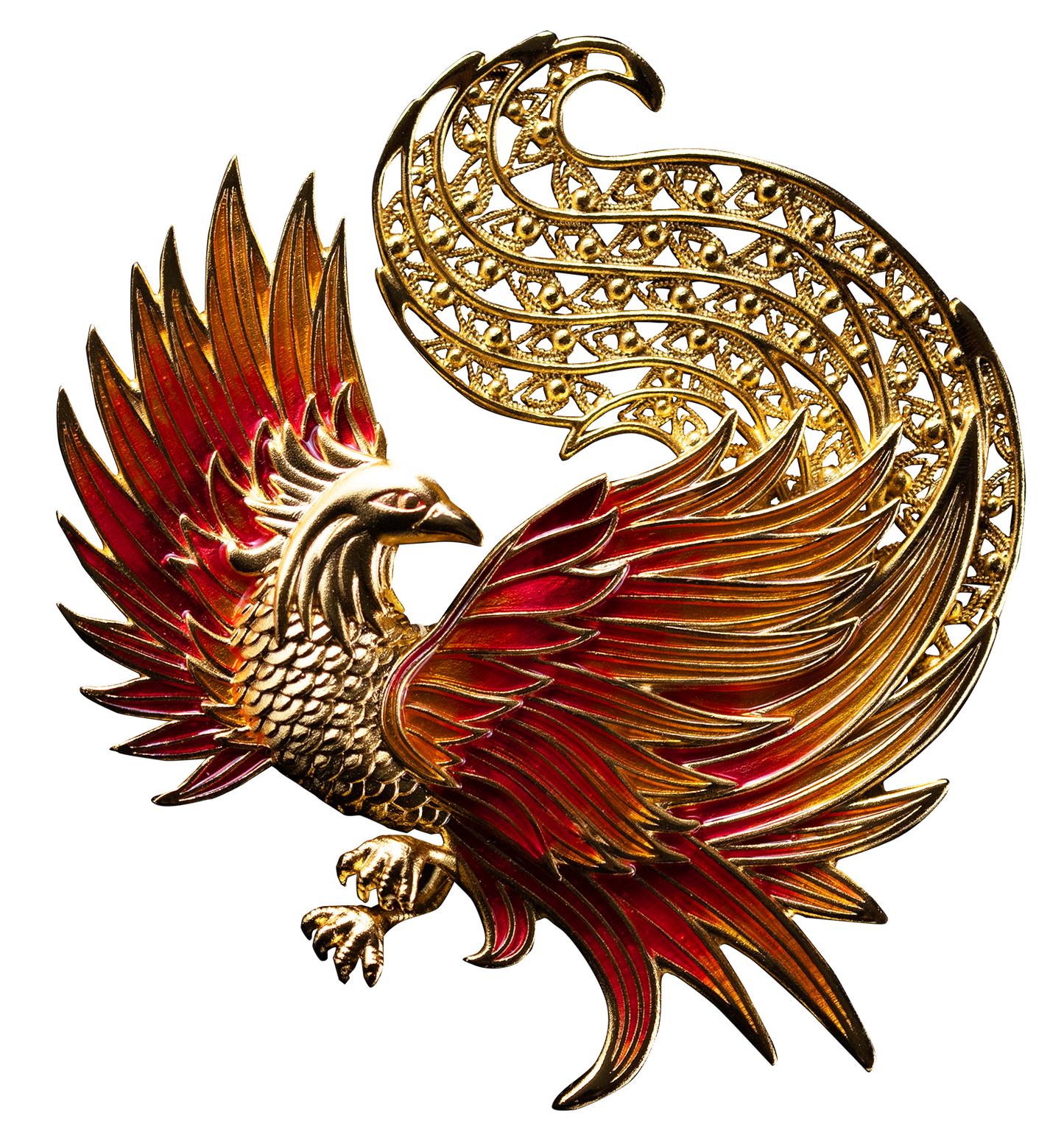 2025 Samoa Filigree Shaped Phoenix 2 oz Silver - 24k Gold Enhanced Coin - CoinsTV
