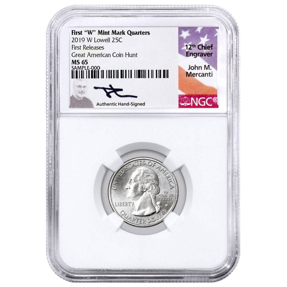 2019 Lowell Quarter Dollar West Point - Mercanti Signed - NGC MS65 FR Great American Coin Hunt - CoinsTV