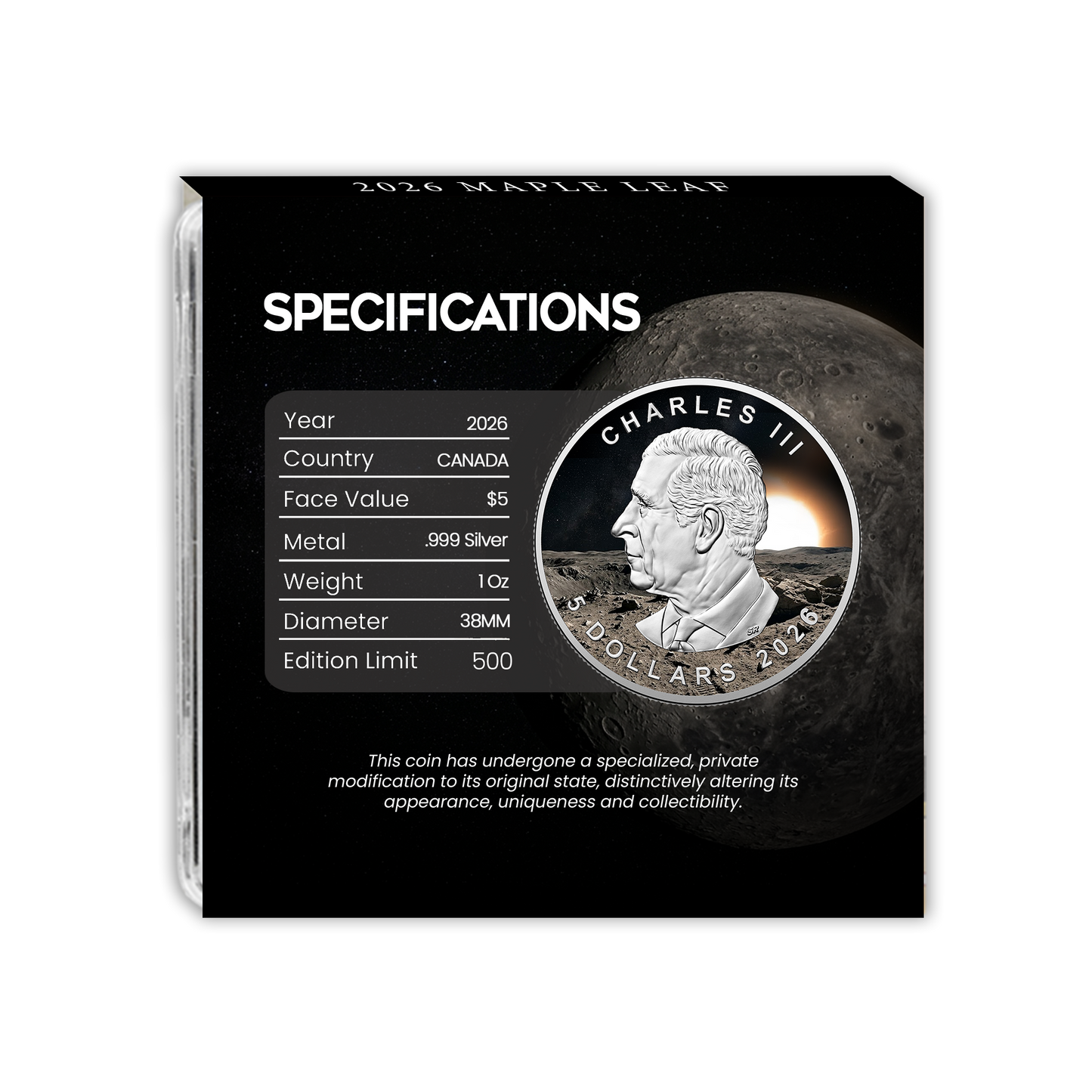 2026 Mercury Maple Leaf - Planets of the Solar System Series