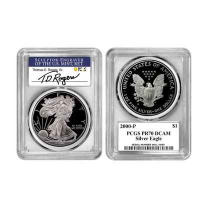 2000-P Silver Eagle - PCGS PR70 DCAM TD Rogers Signature