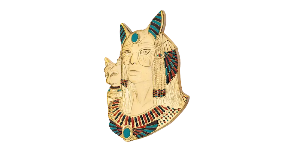 2022 Ghana 2 Cedis CuNi Legacy Of Egypt Bastet with Gold Plating - Uncirculated - CoinsTV