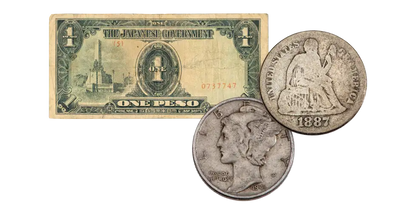 1887–1941 Seated Liberty & Mercury Dime "Pearl Harbor" 2 pc Set - G to VG - CoinsTV