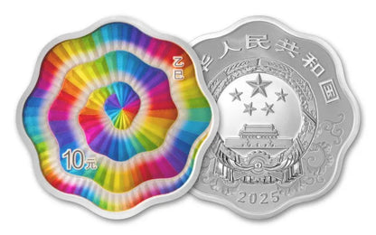 2025 China Year of the Snake Blossom Shaped 30g Silver Proof - CoinsTV