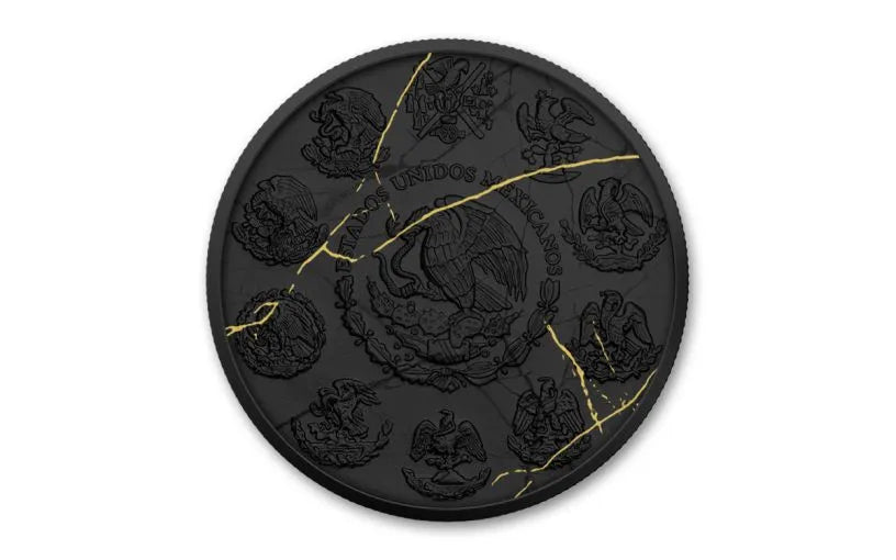 2024 Mexico Libertad Black Gold Marble Ennobled 1 oz Silver BU - CoinsTV
