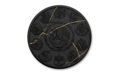 2024 Mexico Libertad Black Gold Marble Ennobled 1 oz Silver BU - CoinsTV