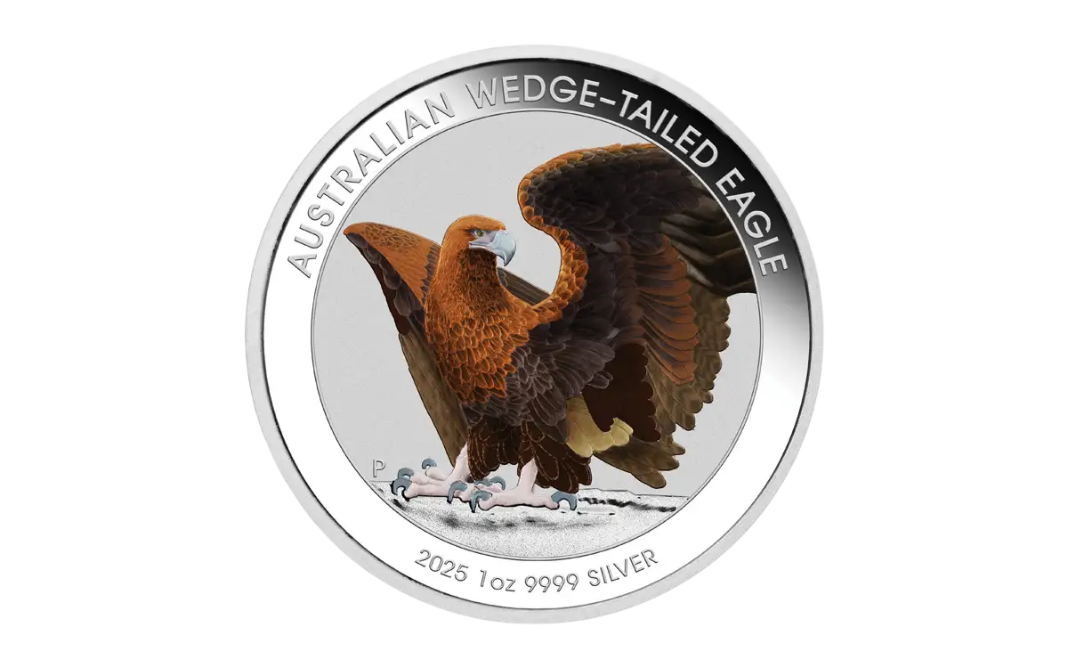 2025 Australia Silver Wedge Tailed Eagle Colorized 1 oz Silver - BU - CoinsTV