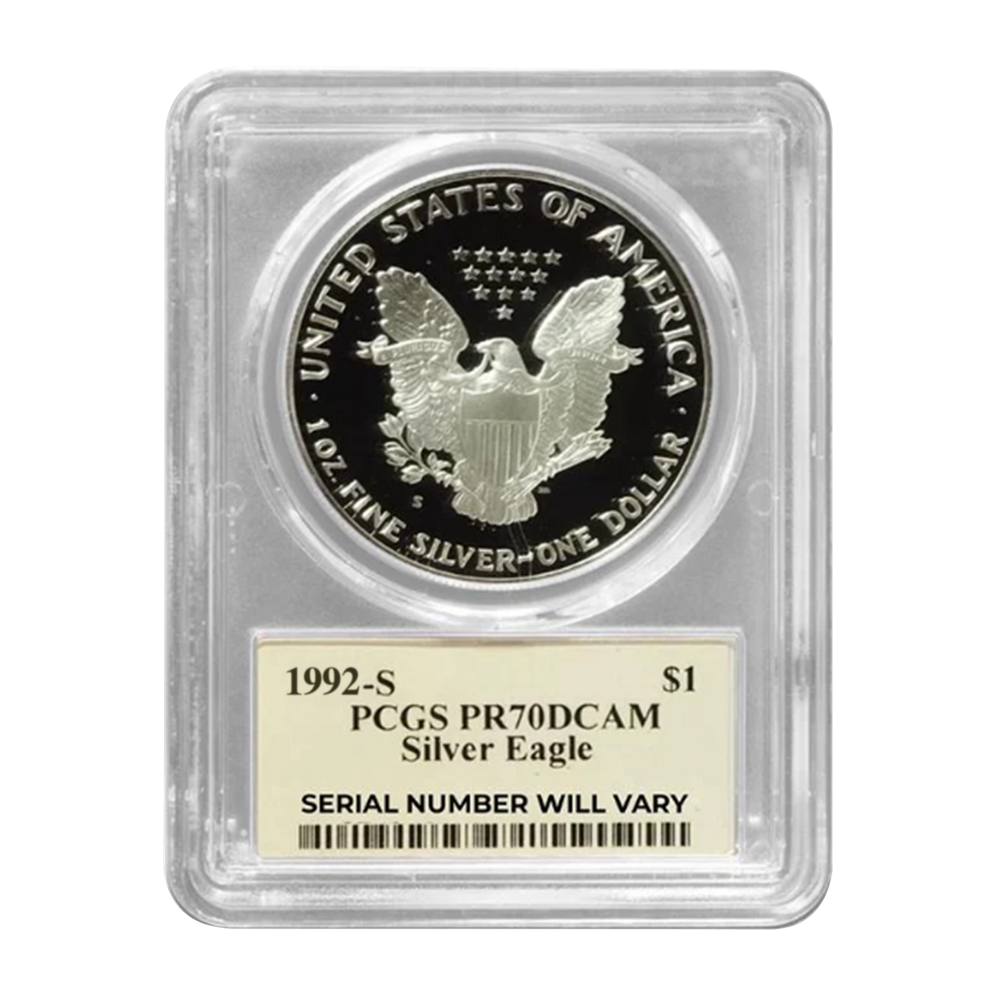 1992-S Silver Eagle - Minute Man Label - PCGS PR70 DCAM Thomas Cleveland Signature - CoinsTV