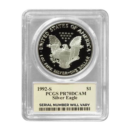 1992-S Silver Eagle - Minute Man Label - PCGS PR70 DCAM Thomas Cleveland Signature - CoinsTV