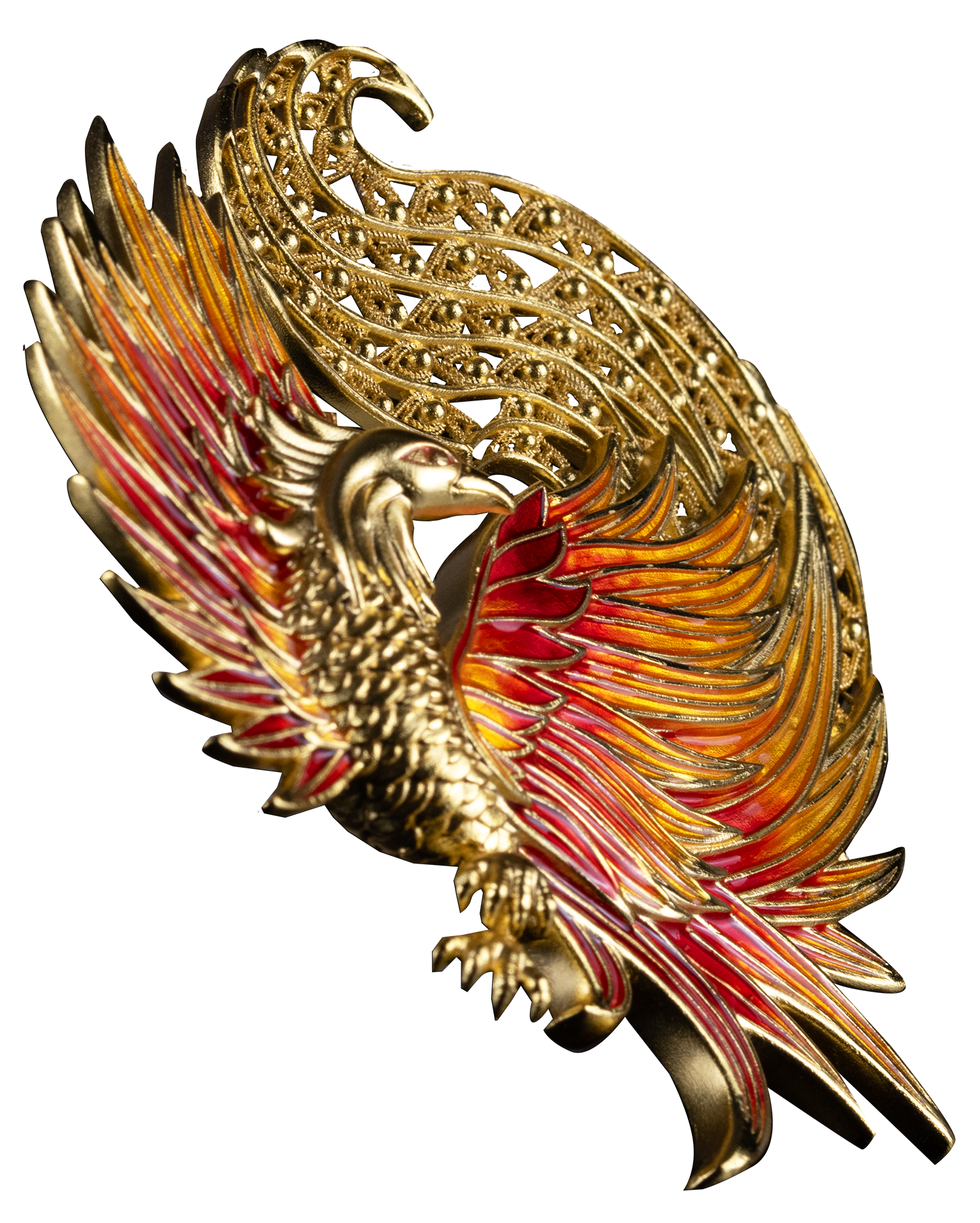2025 Samoa Filigree Shaped Phoenix 2 oz Silver - 24k Gold Enhanced Coin - CoinsTV