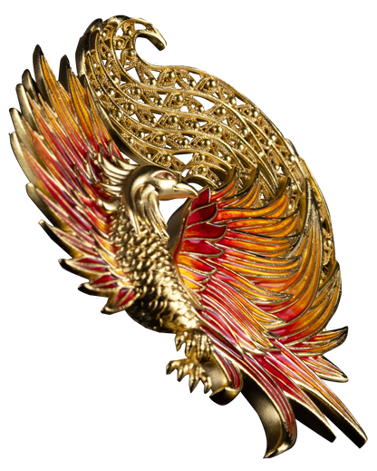 2025 Samoa Filigree Shaped Phoenix 2 oz Silver - 24k Gold Enhanced Coin - CoinsTV