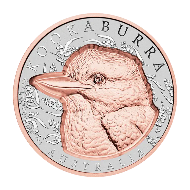 2025 Niue Kookaburra Rose Gold-Plated Super Incused 1 oz Silver PL Coin - CoinsTV
