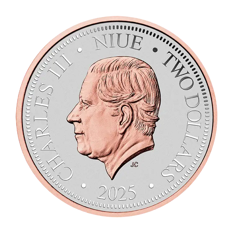 2025 Niue Kookaburra Rose Gold-Plated Super Incused 1 oz Silver PL Coin - CoinsTV