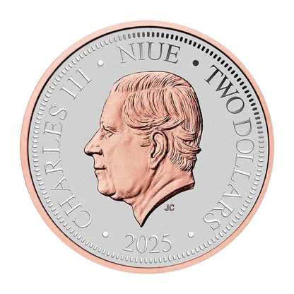 2025 Niue Kookaburra Rose Gold-Plated Super Incused 1 oz Silver PL Coin - CoinsTV