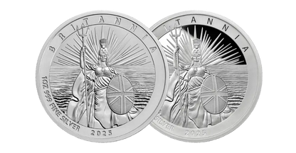2025 Great Britain Britannia 1 oz Silver Proof + Reverse Proof 2pc Set OGP - CoinsTV