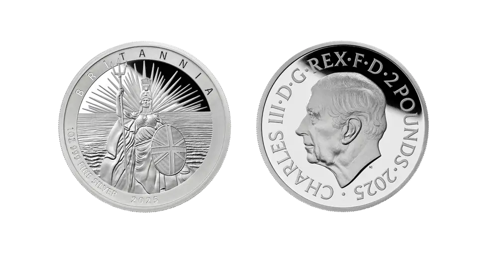 2025 Great Britain Britannia 1 oz Silver Proof + Reverse Proof 2pc Set OGP - CoinsTV