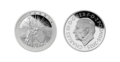 2025 Great Britain Britannia 1 oz Silver Proof + Reverse Proof 2pc Set OGP - CoinsTV