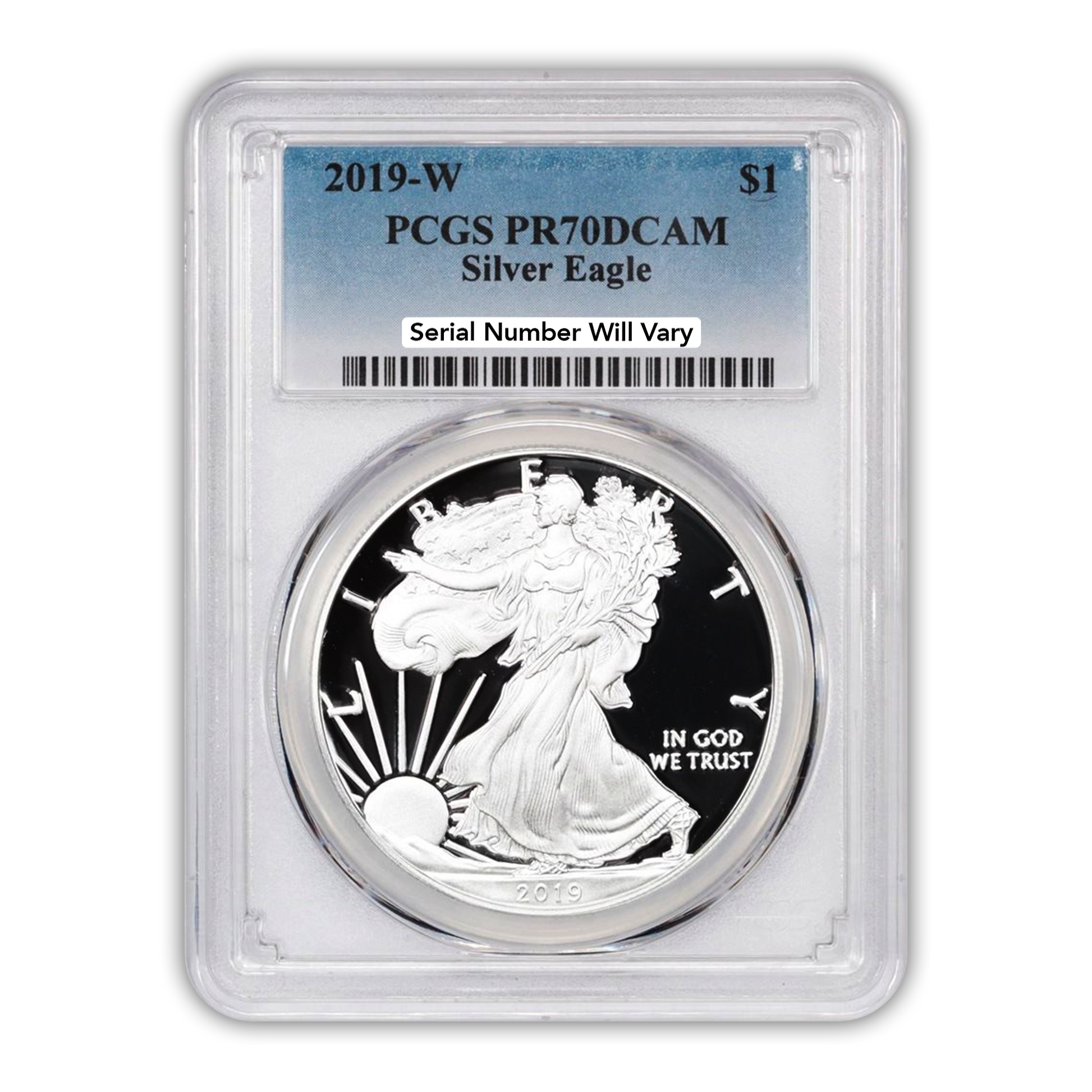2019 Silver Eagle - Proof - PCGS PR70 - CoinsTV