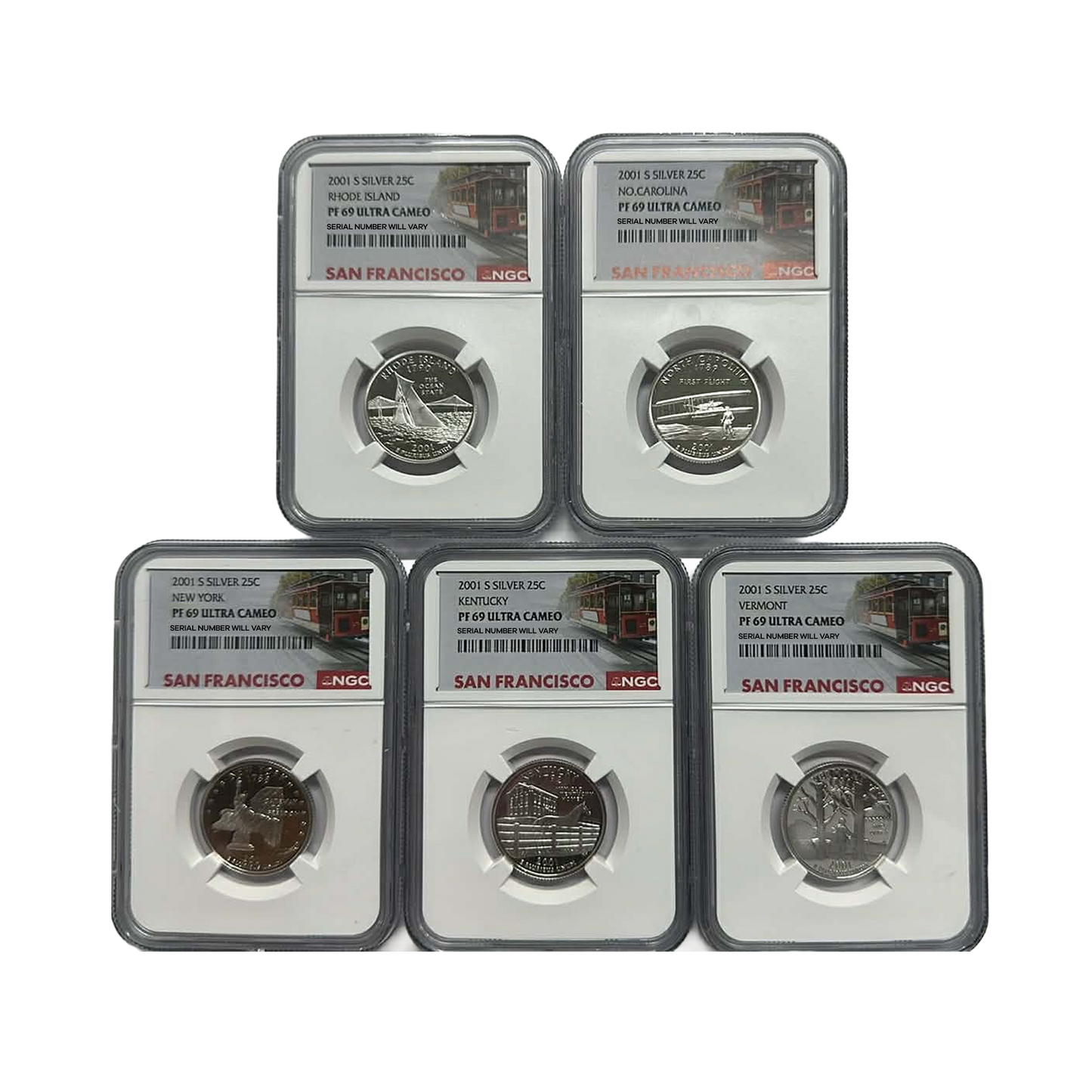2000-2002-S Silver Quarters NGC PF69 UCAM San Francisco Label Grab Bag - CoinsTV