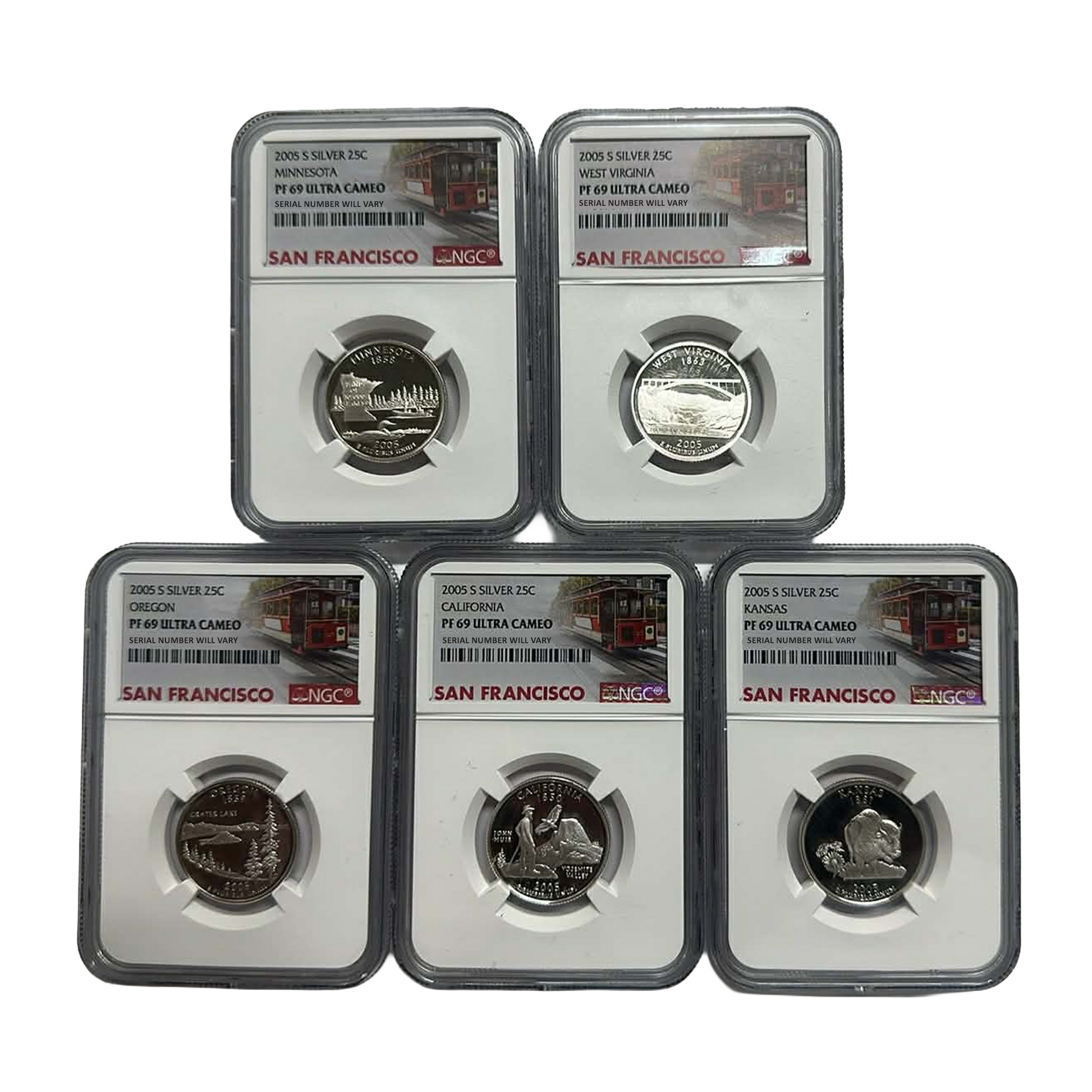 2004-2005-S Silver Quarters NGC PF69 UCAM San Francisco Label Grab Bag - CoinsTV