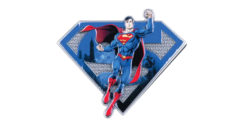 2025 Barbados Superman Shaped Antiqued 3 oz Silver Coin - CoinsTV