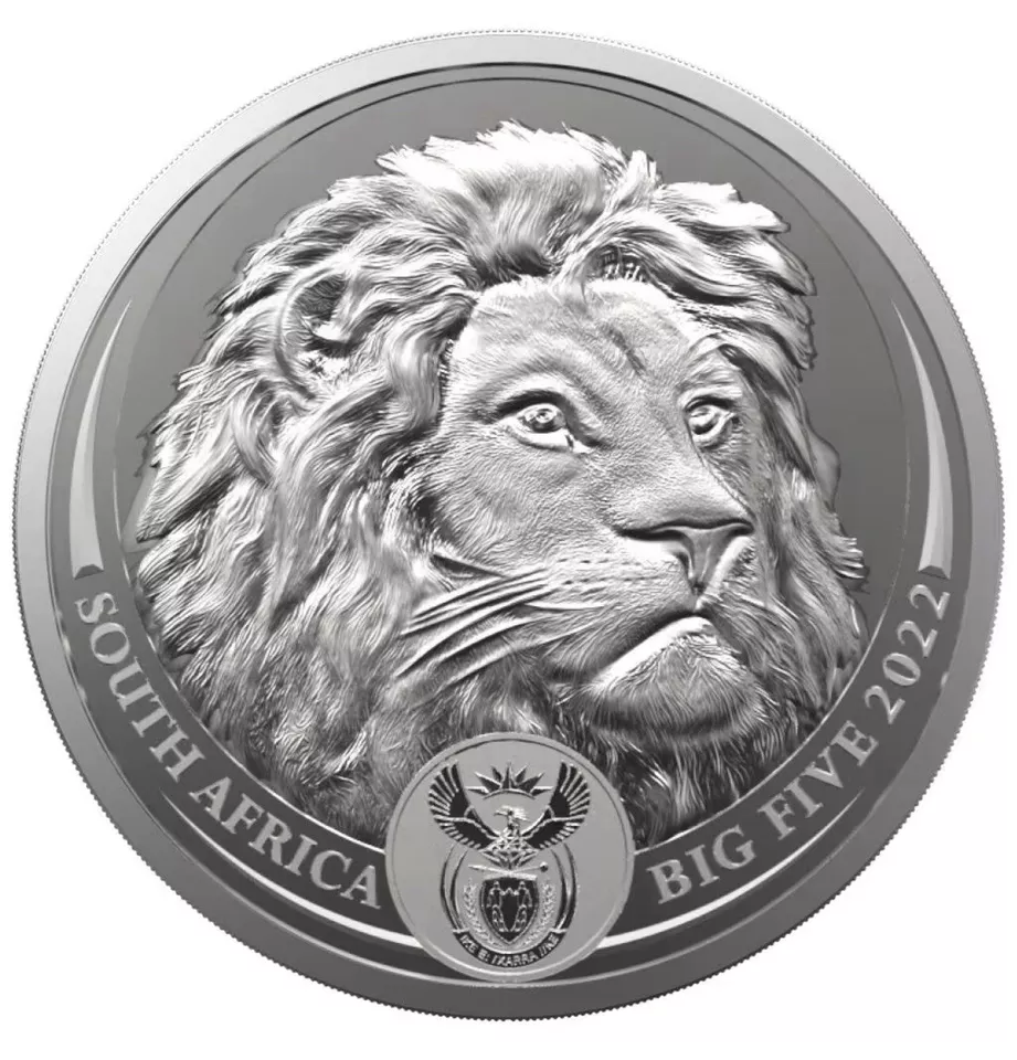 2022 South Africa Big 5 Lion BU 1 oz Silver Coin - CoinsTV