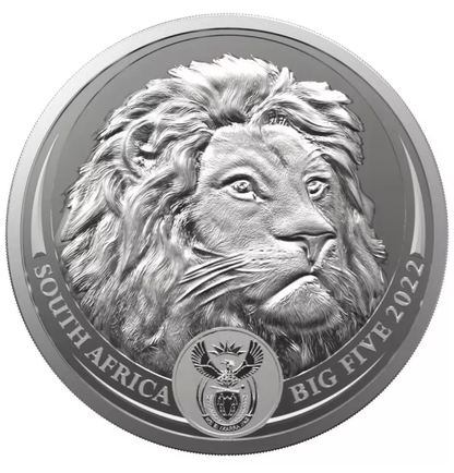 2022 South Africa Big 5 Lion BU 1 oz Silver Coin - CoinsTV