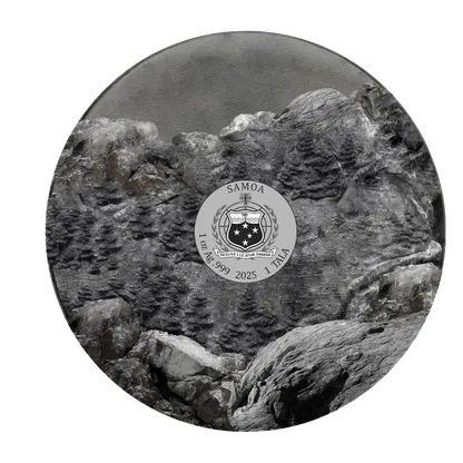 2025 Samoa Mount Rushmore Ultra-Ultra High Relief Antiqued 2 oz Silver Coin