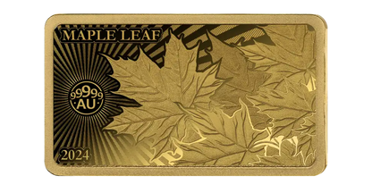 2024 Solomon Islands World's Purest Bullion Maple Leaf 1/100 oz Proof Gold Bar