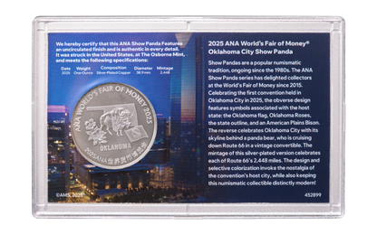 2025 China ANA Show Colorized Panda with Silver Plating 1 oz Copper BU