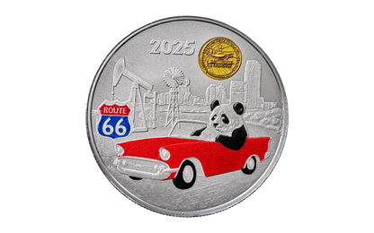 2025 China ANA Show Colorized Panda with Silver Plating 1 oz Copper BU