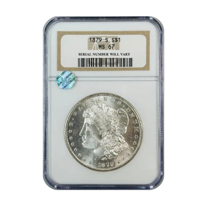 1879 S Morgan Silver Dollar San Francisco - NGC MS67 Sight White - CoinsTV