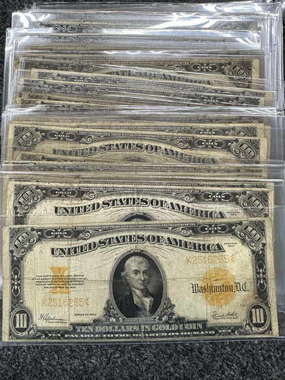 1907-1922 $10 Hillegas Gold Certificate Grab Bag - CoinsTV