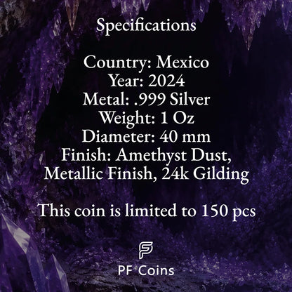 2024 Mexico Libertad Royal Amethyst Edition 1 oz Silver Coin