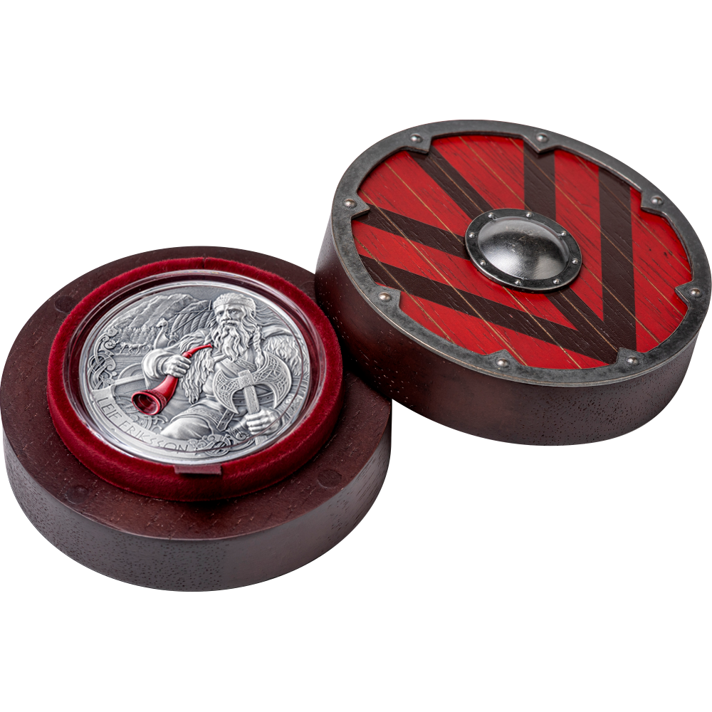 2025 Cameroon The Way to Valhalla Leif Eriksson 2 oz Silver Coin - CoinsTV