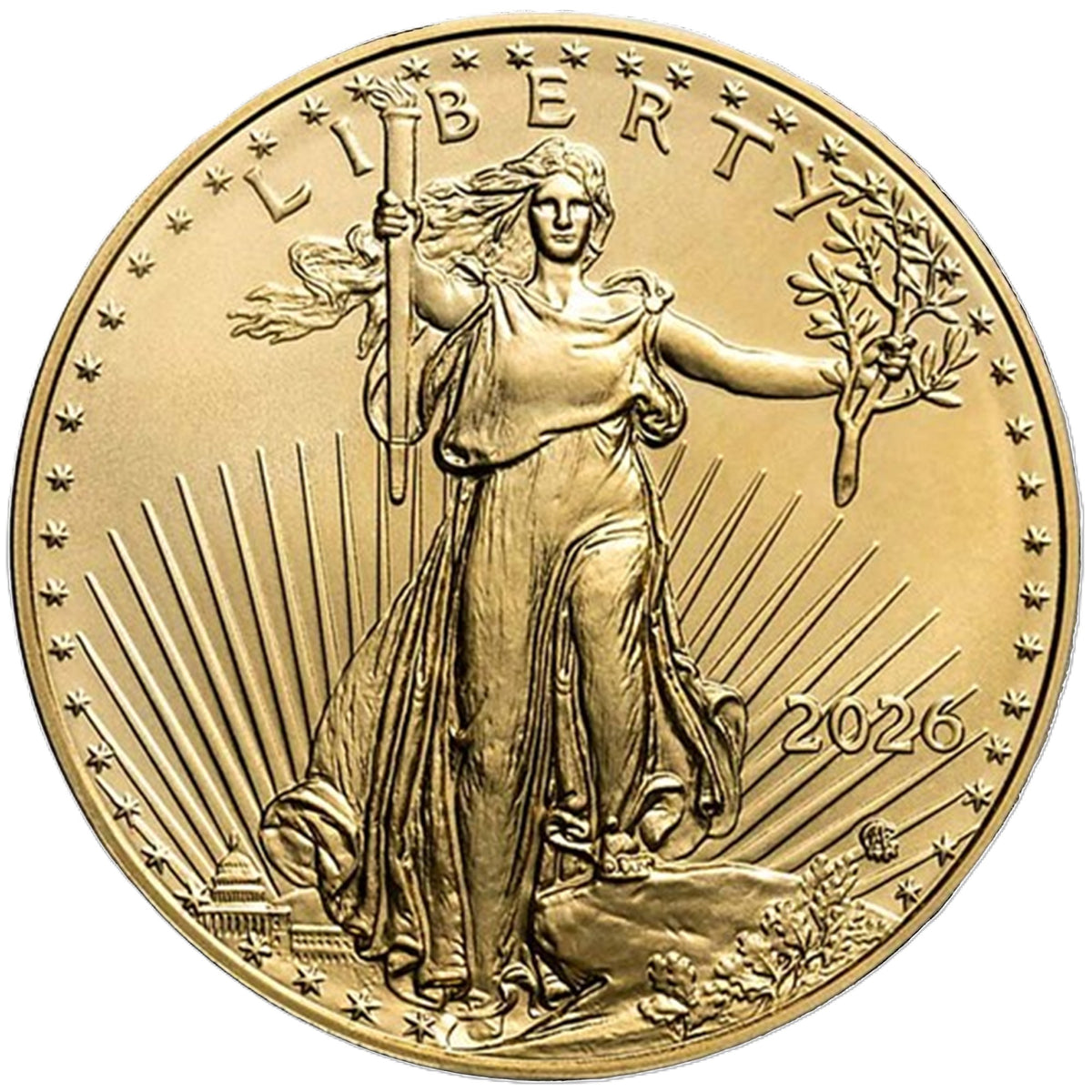 2026 Liberia American Gold Eagle 1/200 oz Gold Coin in Card