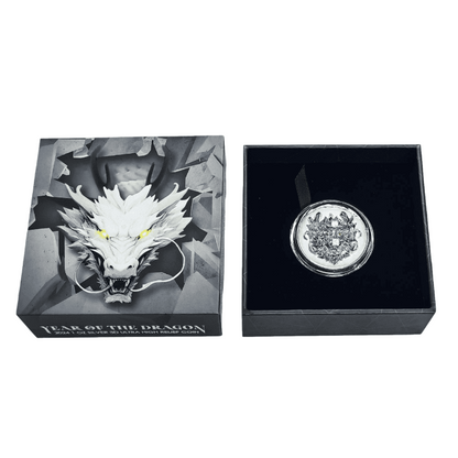 2024  Fiji Year of the Dragon 3D  1oz Silver UItra High Relief - CoinsTV