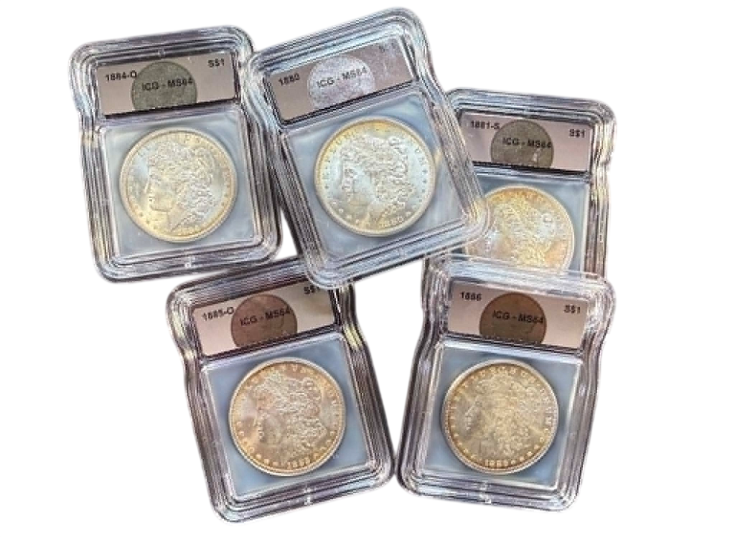 Morgan Silver Dollar ICG MS64 Morgan Silver Foil Label Grab Bag