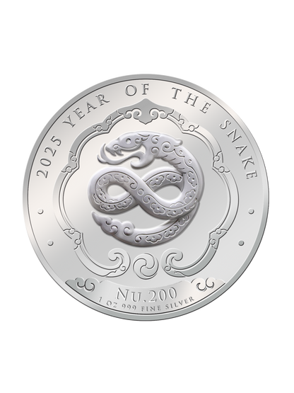 2025 Bhutan Year of the Snake 1 oz Silver Coin BU - CoinsTV