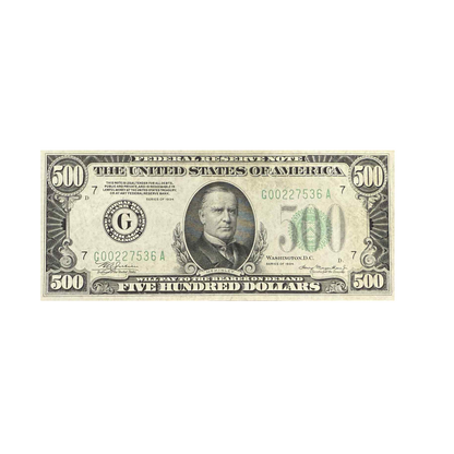 1934 $500 Federal Reserve Note - VF to XF - CoinsTV