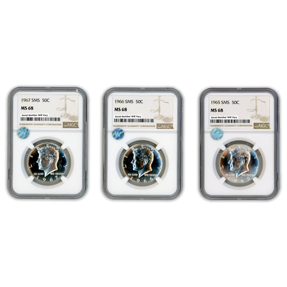 1965 - 1967 Kennedy Half Dollar - Special Mint Set - NGC MS68 Sight White - CoinsTV