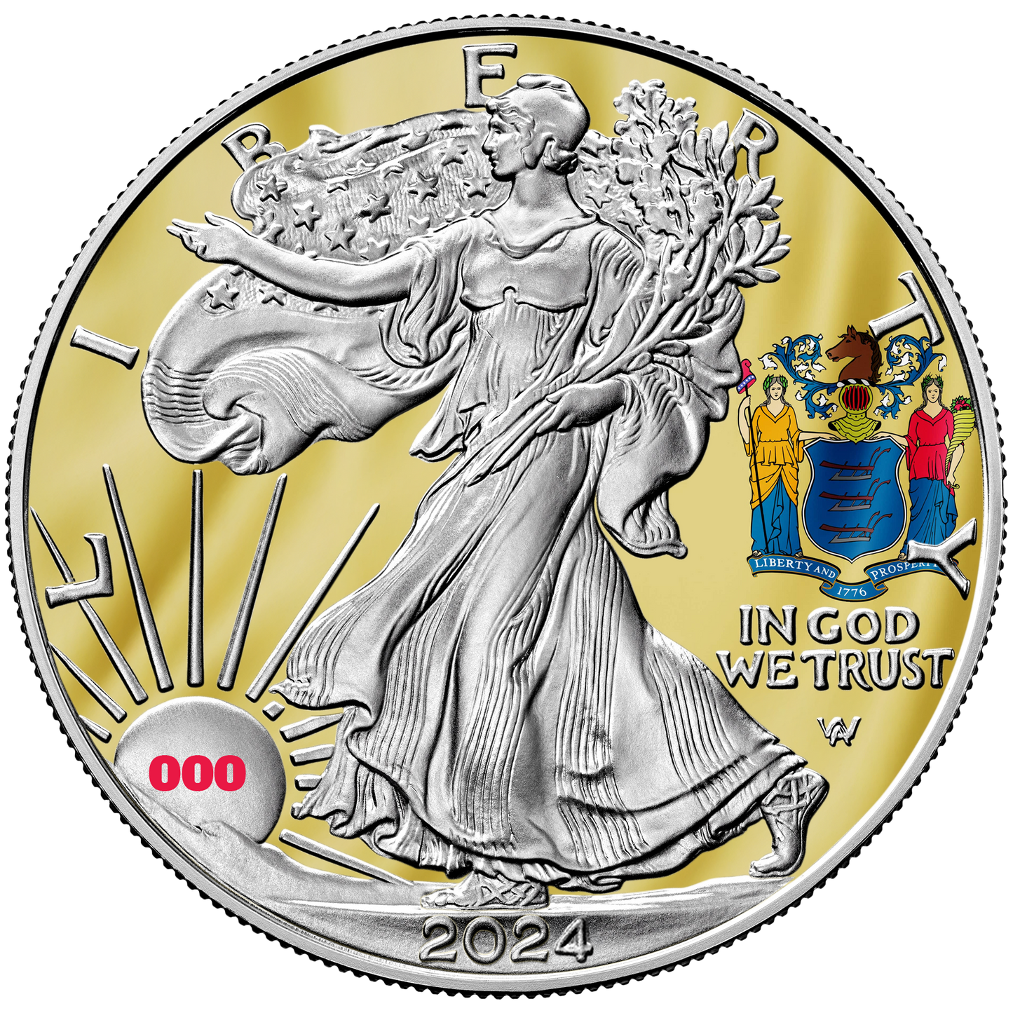 2024 State Flags Silver Eagle - New Jersey Limited Edition - CoinsTV