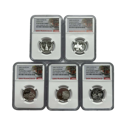 2000-2002-S Silver Quarters NGC PF69 UCAM San Francisco Label Grab Bag - CoinsTV