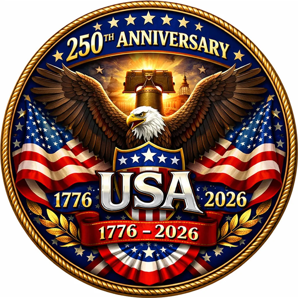 USA 250th Anniversary Commemorative Colorized 1 oz Copper Medal