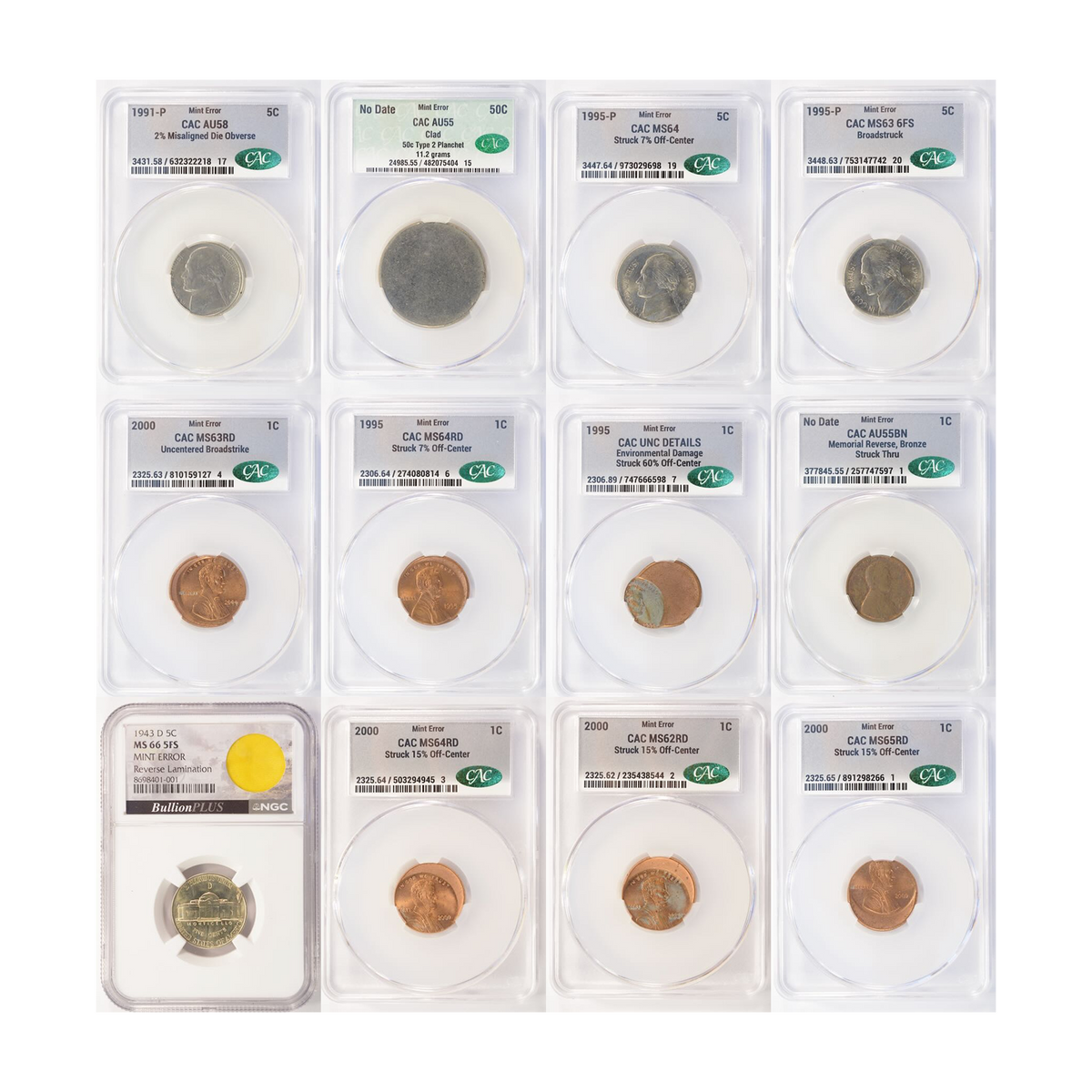 Certified Error Coin Grab Bag – NGC, CACG & PCGS