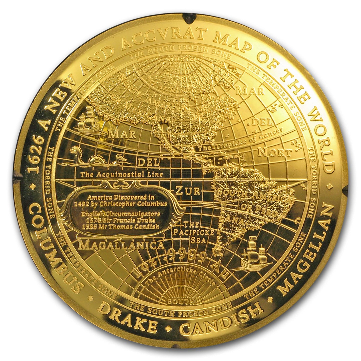2018 $100 Australian Map of the World Western Domed 1 oz Gold Proof Coin - CoinsTV