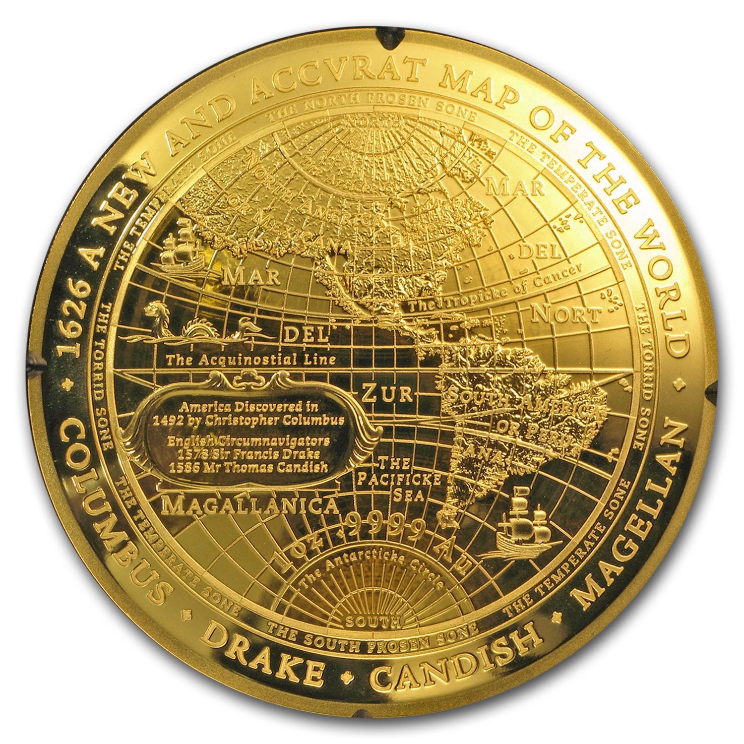 2018 $100 Australian Map of the World Western Domed 1 oz Gold Proof Coin - CoinsTV