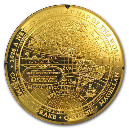 2018 $100 Australian Map of the World Western Domed 1 oz Gold Proof Coin - CoinsTV