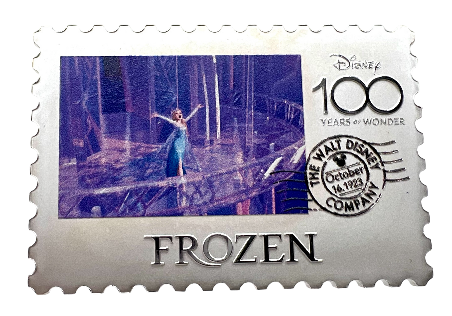 2023 Niue Disney 100 Frozen Stamp 1 oz Silver Coin - CoinsTV